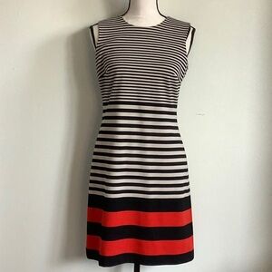 Calvin Klein striped zip back dress